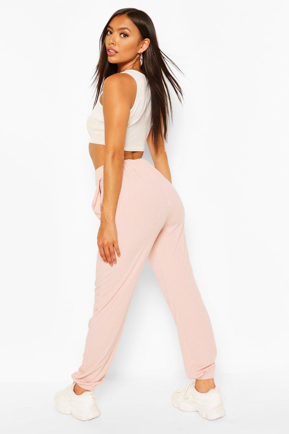 Baby pink joggers online petite